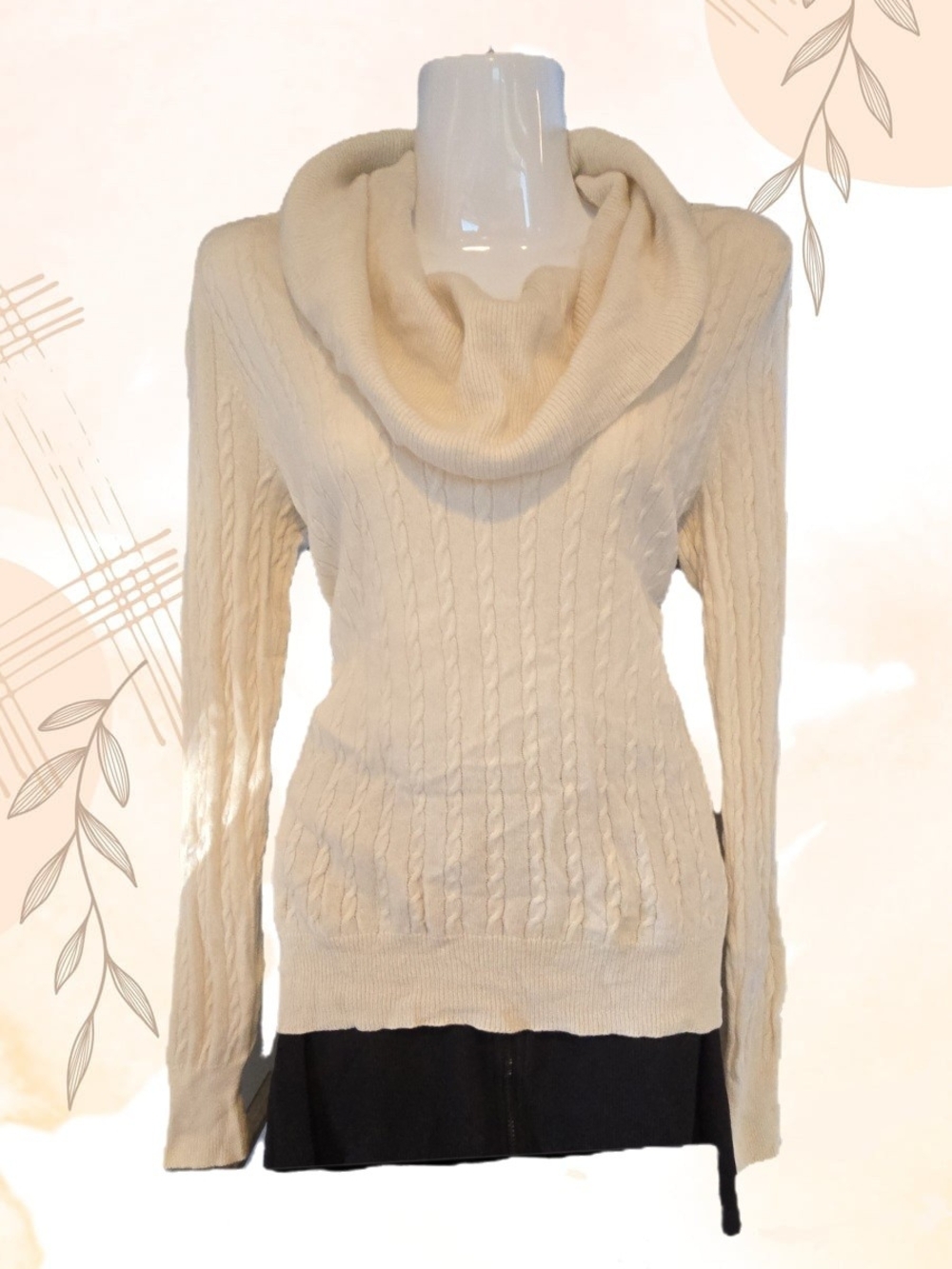 J. Crew 100% Cashmere Cable Knit Sweater – Cream – Size Small